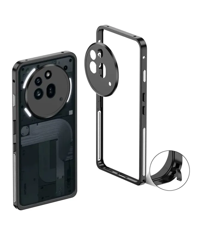 Bumper Métal pour Nothing Phone (3a) Pro avec Protection Caméra