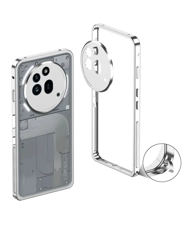 Bumper Métal pour Nothing Phone (3a) Pro avec Protection Caméra