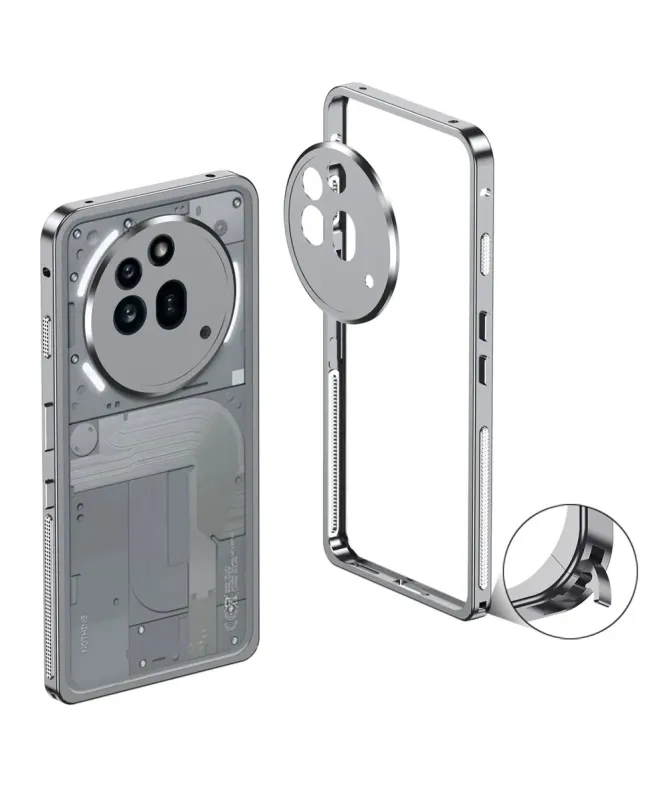 Bumper Métal pour Nothing Phone (3a) Pro avec Protection Caméra