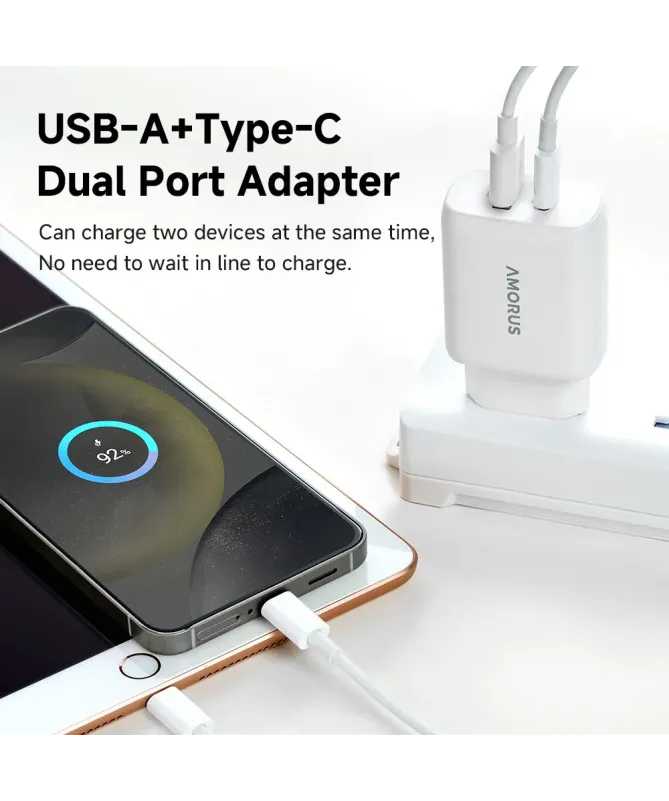 Chargeur Rapide GaN 30W Double Port | DualCharge