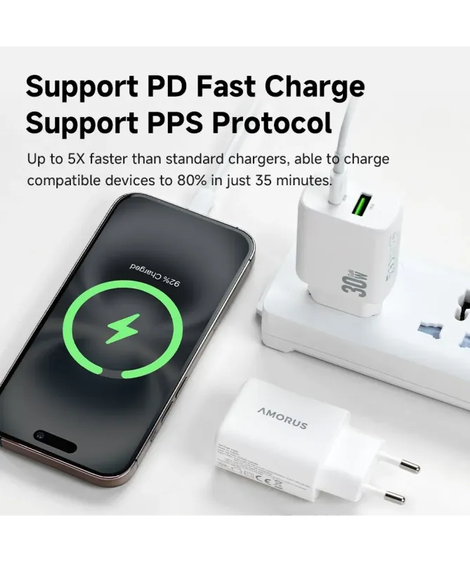 Chargeur Rapide GaN 30W Double Port | DualCharge