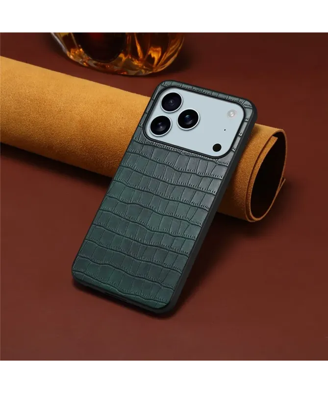 Coque iPhone 17 Pro Effet Peau Crocodile