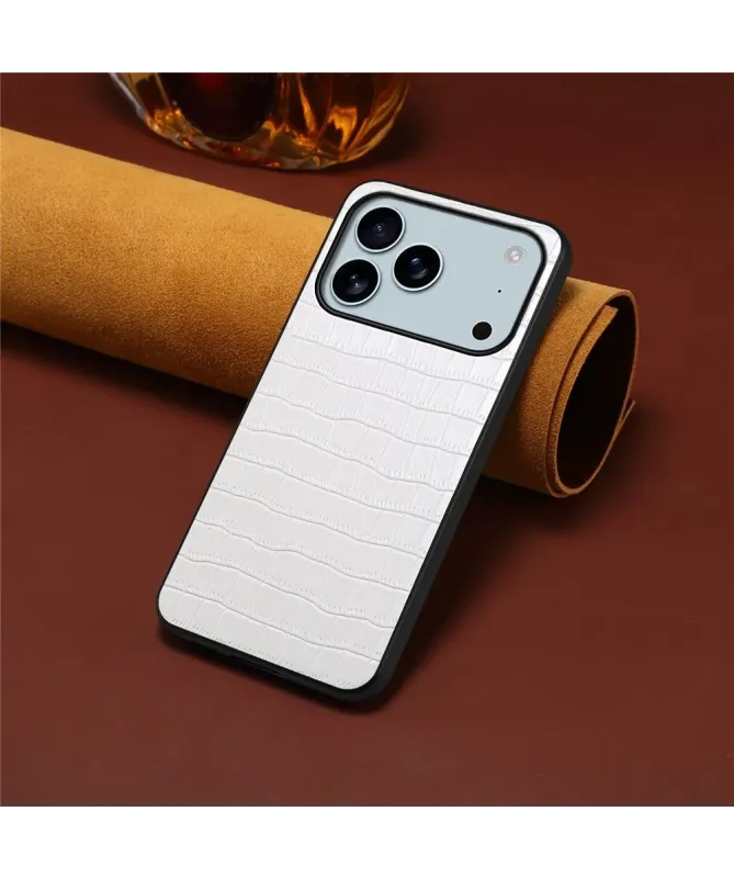 Coque iPhone 17 Pro Effet Peau Crocodile