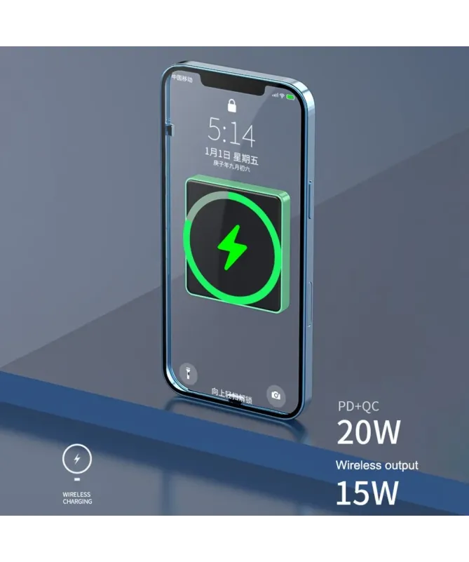 Batterie Externe Magnétique 10000mAh Charge Rapide | PowerMag