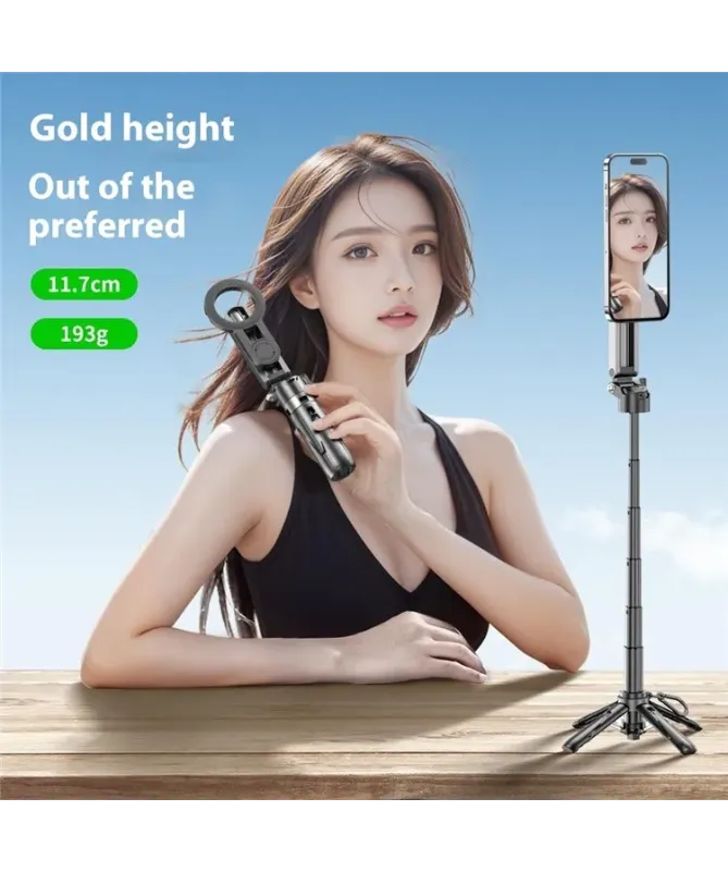 Perche Selfie Trépied Magnétique avec Lumière RGB | Pocket Tripod