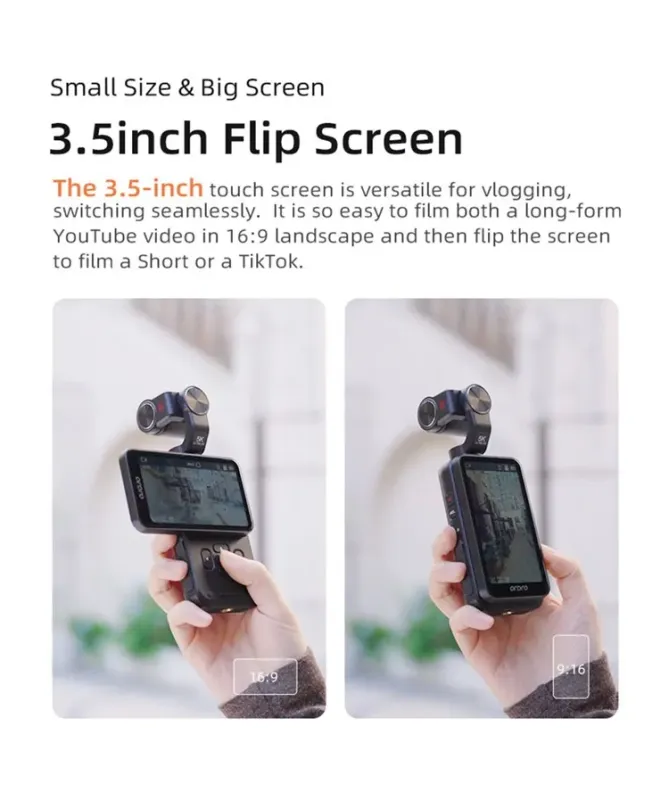 Caméra de Poche Stabilisée 5K ORDRO M5