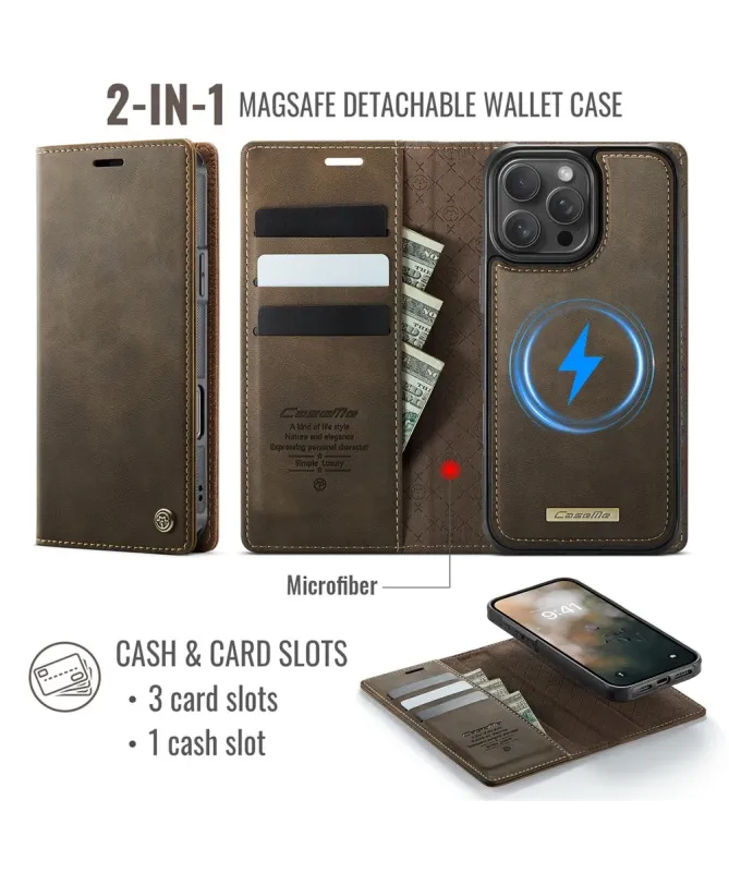 Housse Portefeuille Détachable iPhone 16 Pro Max MagSafe