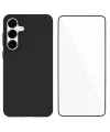 Coque Noire Mat Samsung Galaxy S25 FE avec Verre Trempé