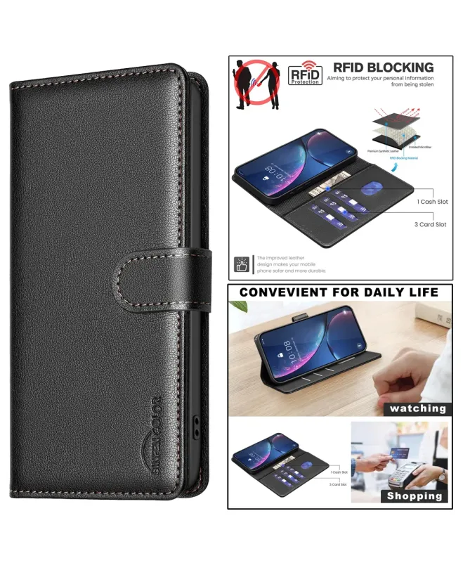 Housse Samsung Galaxy S25 FE Porte-Cartes en Simili Cuir | BF32