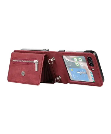 Coque Samsung Galaxy Z Flip 7 Portefeuille Bandoulière | NOMAD Rouge - photo 15