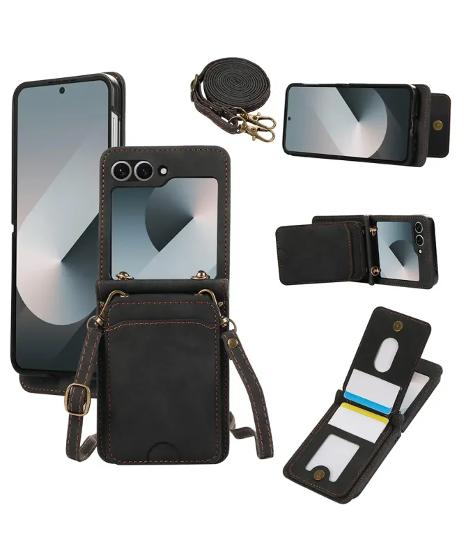 Coque Samsung Galaxy Z Flip 7 Portefeuille Bandoulière | ORGANIZER