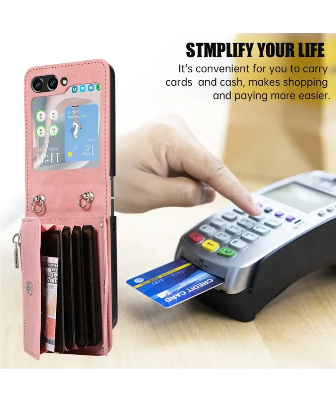 Coque Samsung Galaxy Z Flip 7 Portefeuille Bandoulière | NOMAD