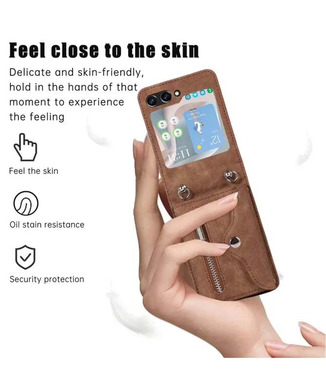 Coque Samsung Galaxy Z Flip 7 Portefeuille Bandoulière | NOMAD
