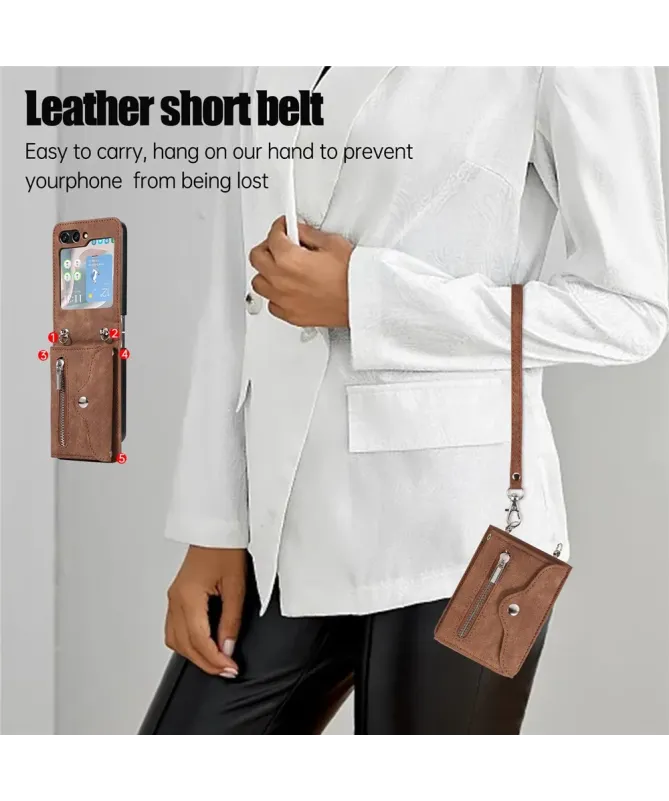 Coque Samsung Galaxy Z Flip 7 Portefeuille Bandoulière | NOMAD