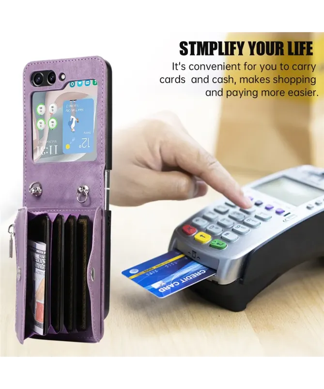 Coque Samsung Galaxy Z Flip 7 Portefeuille Bandoulière | NOMAD
