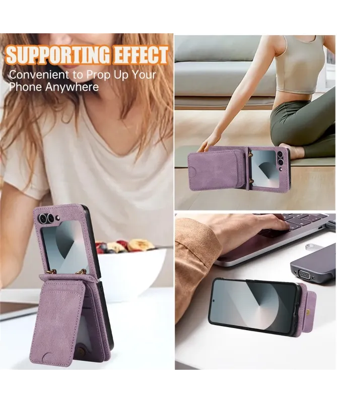 Coque Samsung Galaxy Z Flip 7 Portefeuille Bandoulière | ORGANIZER