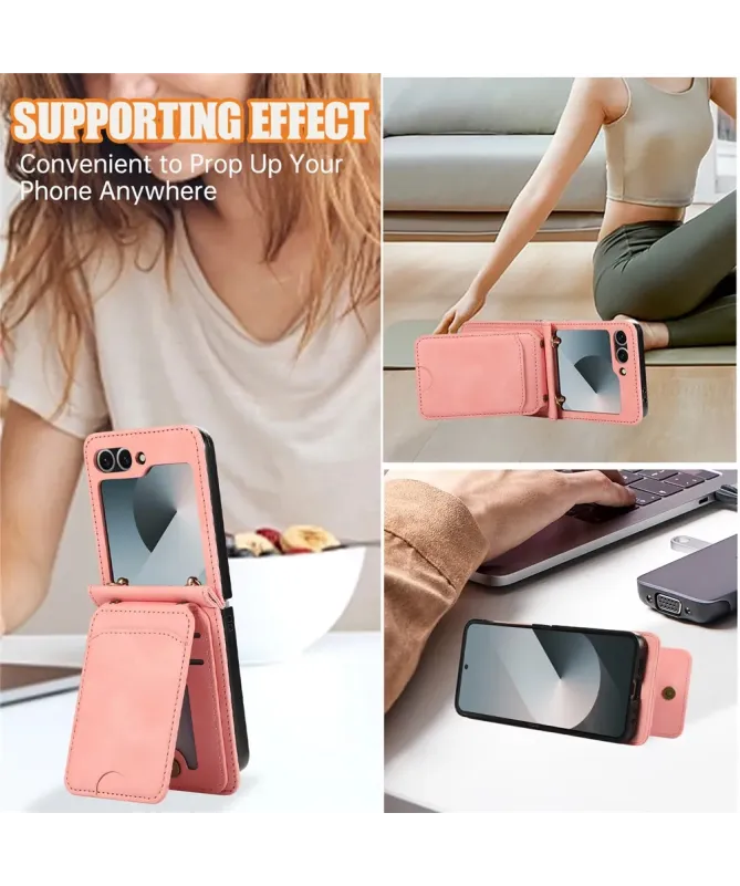 Coque Samsung Galaxy Z Flip 7 Portefeuille Bandoulière | ORGANIZER