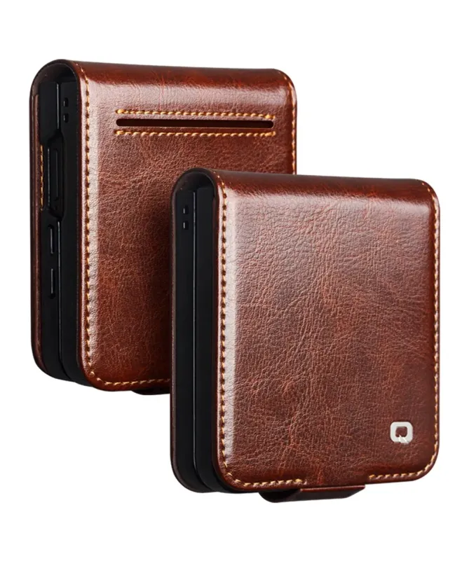 Housse Samsung Galaxy Z Flip 7 fait main en cuir véritable