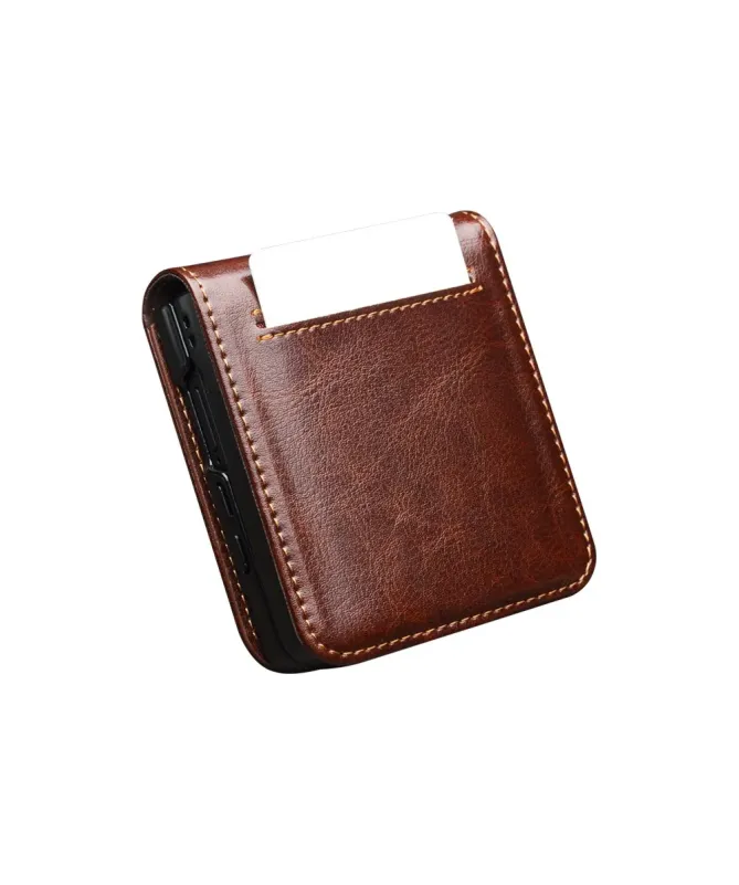 Housse Samsung Galaxy Z Flip 7 fait main en cuir véritable