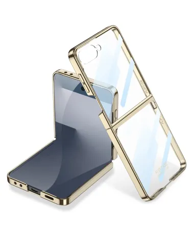 Coque Samsung Galaxy Z Flip 7 Transparente à Bords Métalliques | AURA