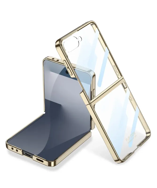 Coque Samsung Galaxy Z Flip 7 Transparente à Bords Métalliques | AURA