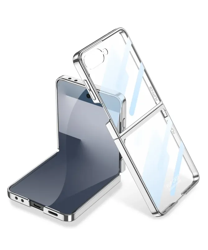 Coque Samsung Galaxy Z Flip 7 Transparente à Bords Métalliques | AURA