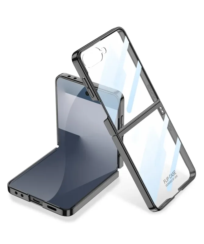 Coque Samsung Galaxy Z Flip 7 Transparente à Bords Métalliques | AURA