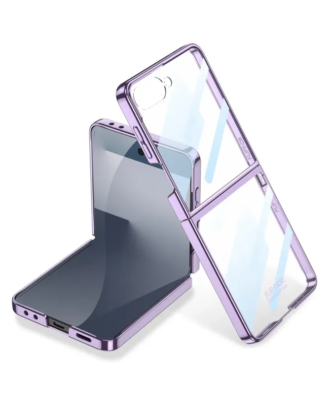 Coque Samsung Galaxy Z Flip 7 Transparente à Bords Métalliques | AURA