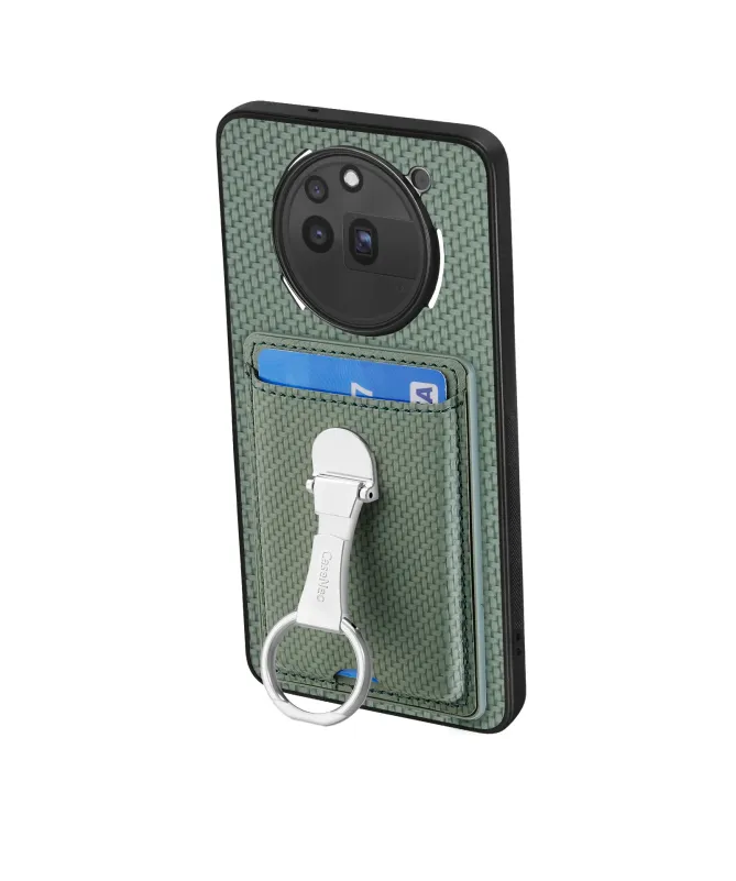 Coque Nothing Phone (3a) Pro avec Anneau et Porte-Cartes Texture Carbo