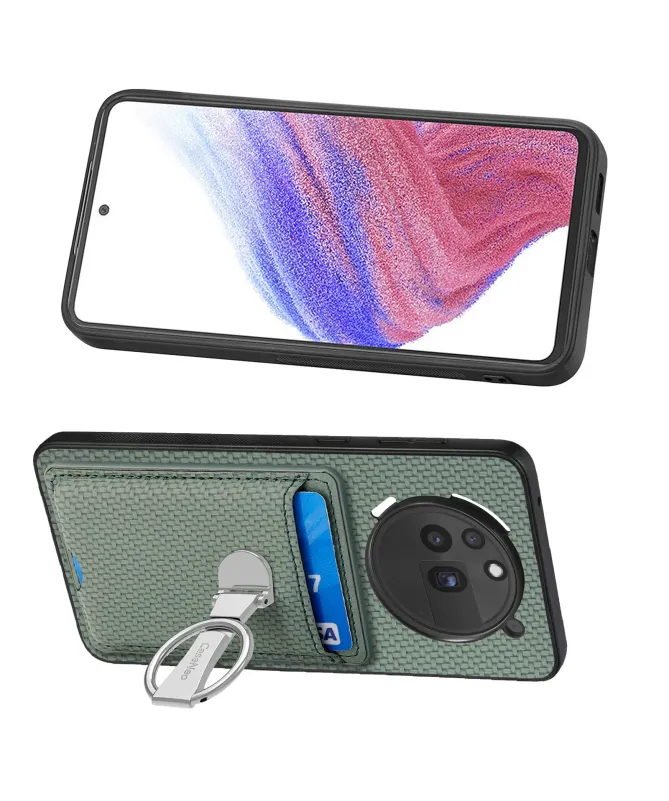 Coque Nothing Phone (3a) Pro avec Anneau et Porte-Cartes Texture Carbo