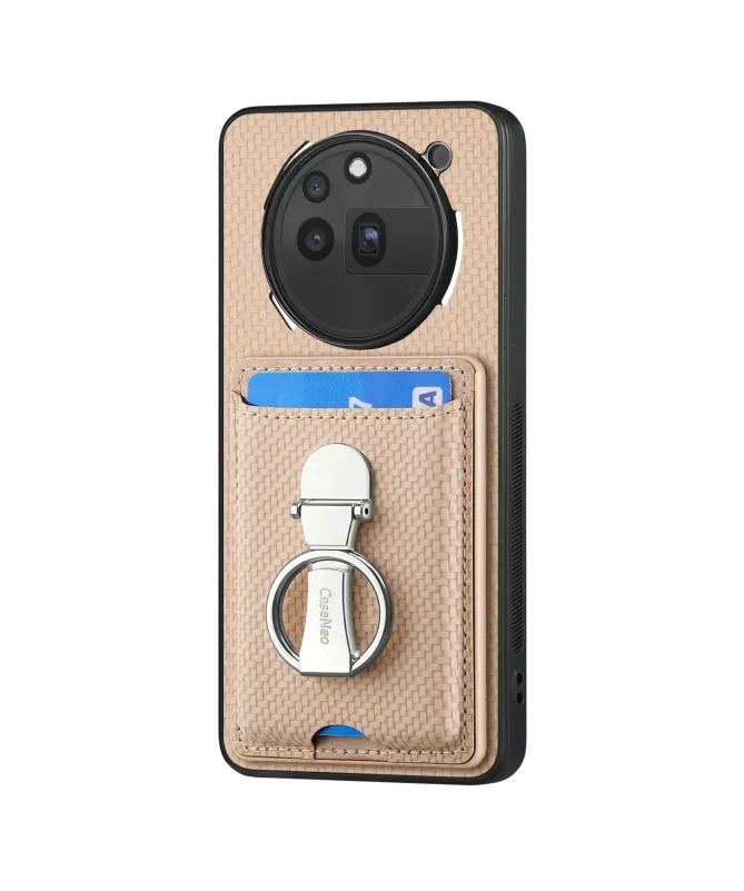 Coque Nothing Phone (3a) Pro avec Anneau et Porte-Cartes Texture Carbo