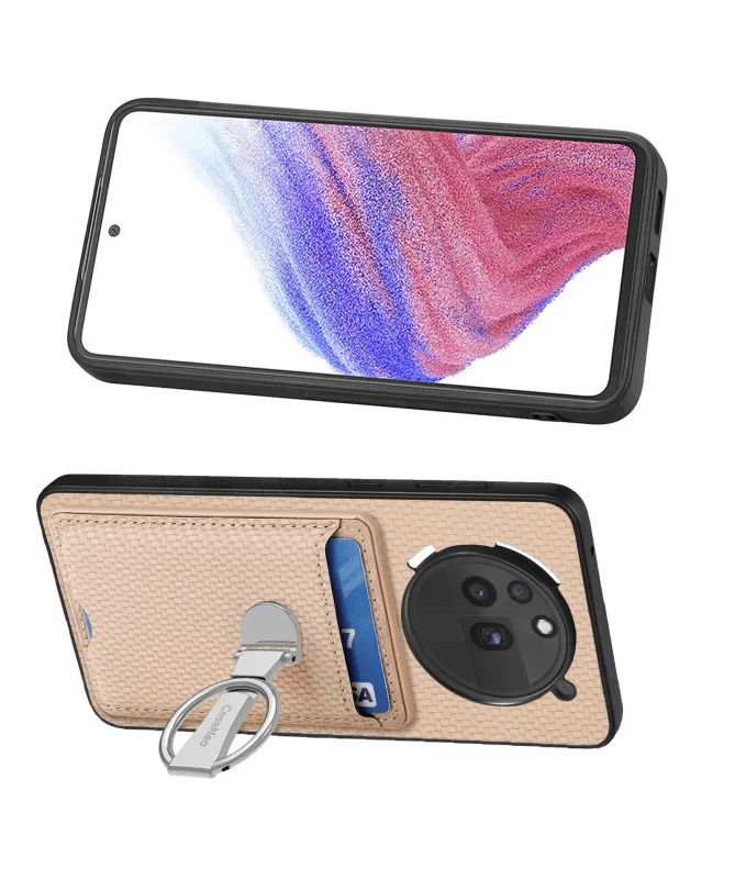 Coque Nothing Phone (3a) Pro avec Anneau et Porte-Cartes Texture Carbo