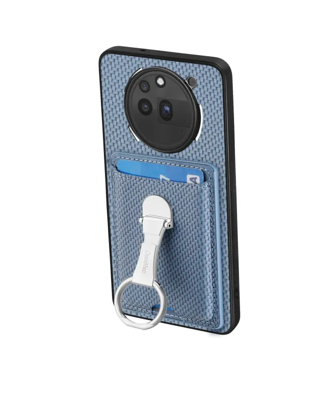 Coque Nothing Phone (3a) Pro avec Anneau et Porte-Cartes Texture Carbo