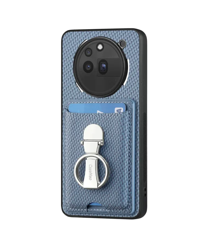 Coque Nothing Phone (3a) Pro avec Anneau et Porte-Cartes Texture Carbo