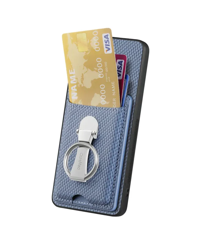 Coque Nothing Phone (3a) Pro avec Anneau et Porte-Cartes Texture Carbo
