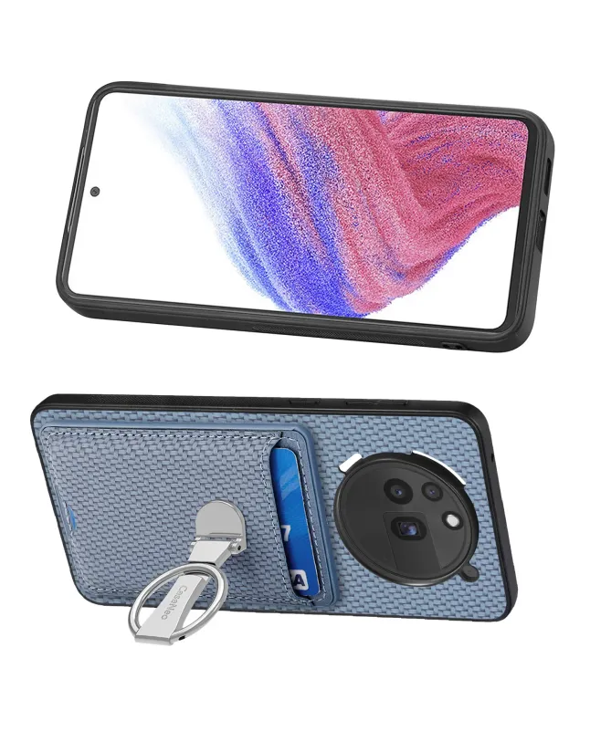 Coque Nothing Phone (3a) Pro avec Anneau et Porte-Cartes Texture Carbo