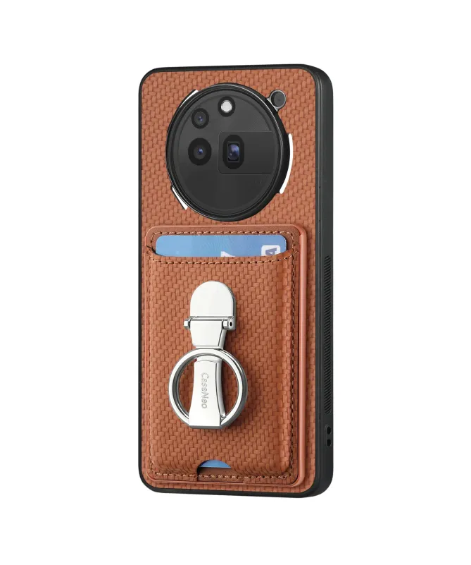 Coque Nothing Phone (3a) Pro avec Anneau et Porte-Cartes Texture Carbo