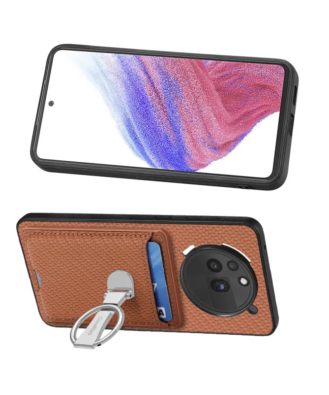 Coque Nothing Phone (3a) Pro avec Anneau et Porte-Cartes Texture Carbo