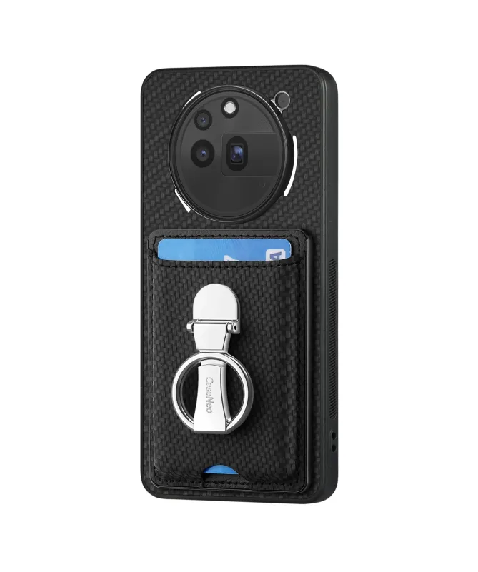 Coque Nothing Phone (3a) Pro avec Anneau et Porte-Cartes Texture Carbo