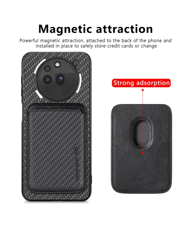 Coque Nothing Phone (3a) Pro Fibre de Carbone Porte-cartes détachable