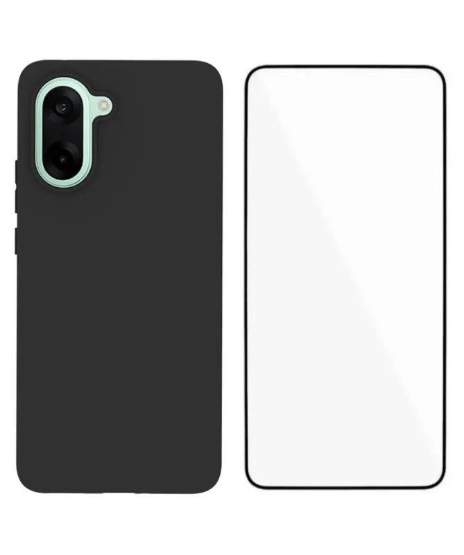 Coque Noire Mat OnePlus Nord CE5 avec Verre Trempé