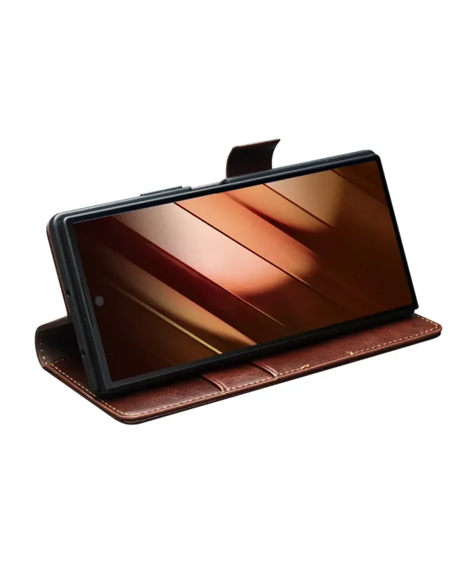Housse Samsung Galaxy Z Fold 7 fait main en cuir véritable