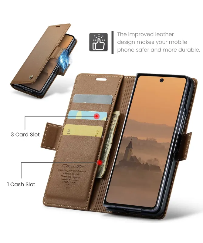 Étui Samsung Galaxy Z Fold 7 Effet Cuir RFID | CASEME