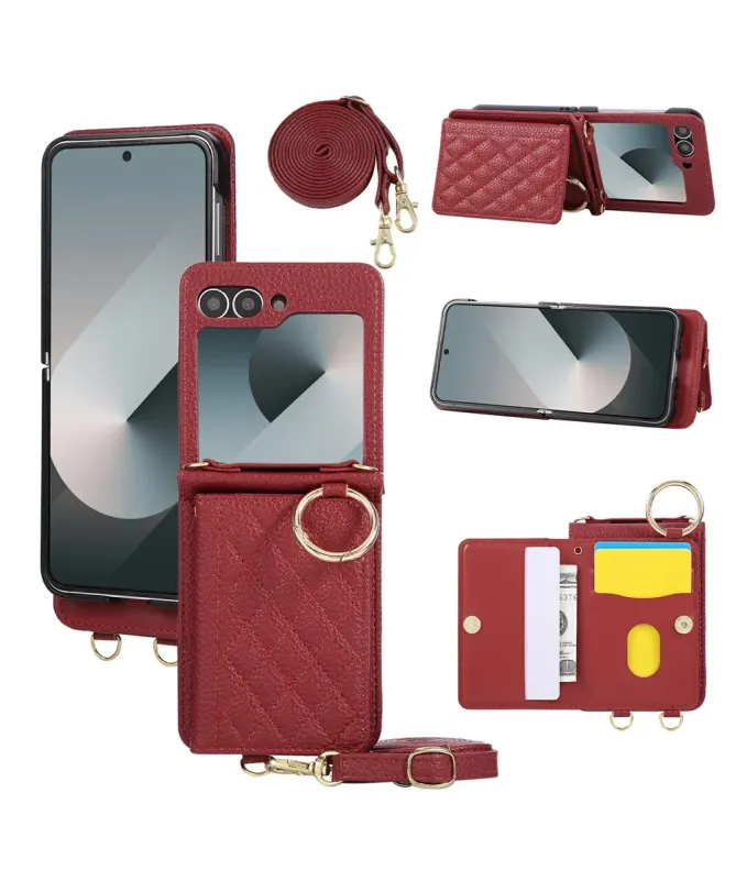 Coque Samsung Galaxy Z Flip 7 FE / Z Flip 6 Bandoulière Matelassée | P