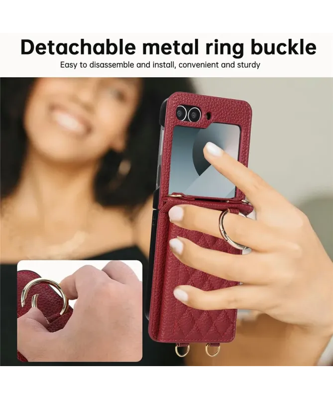 Coque Samsung Galaxy Z Flip 7 FE / Z Flip 6 Bandoulière Matelassée | P