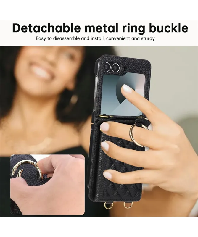 Coque Samsung Galaxy Z Flip 7 FE / Z Flip 6 Bandoulière Matelassée | P