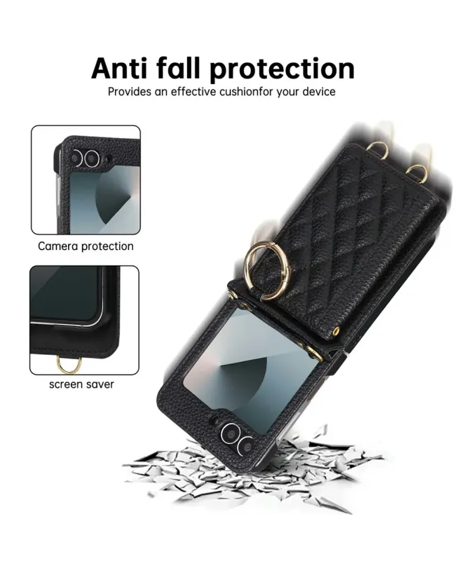 Coque Samsung Galaxy Z Flip 7 FE / Z Flip 6 Bandoulière Matelassée | P