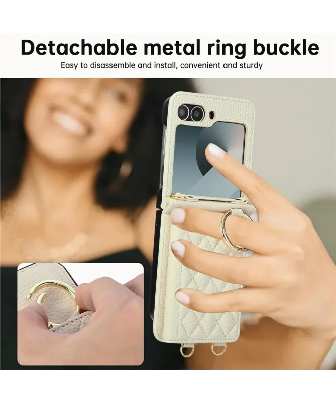 Coque Samsung Galaxy Z Flip 7 FE / Z Flip 6 Bandoulière Matelassée | P