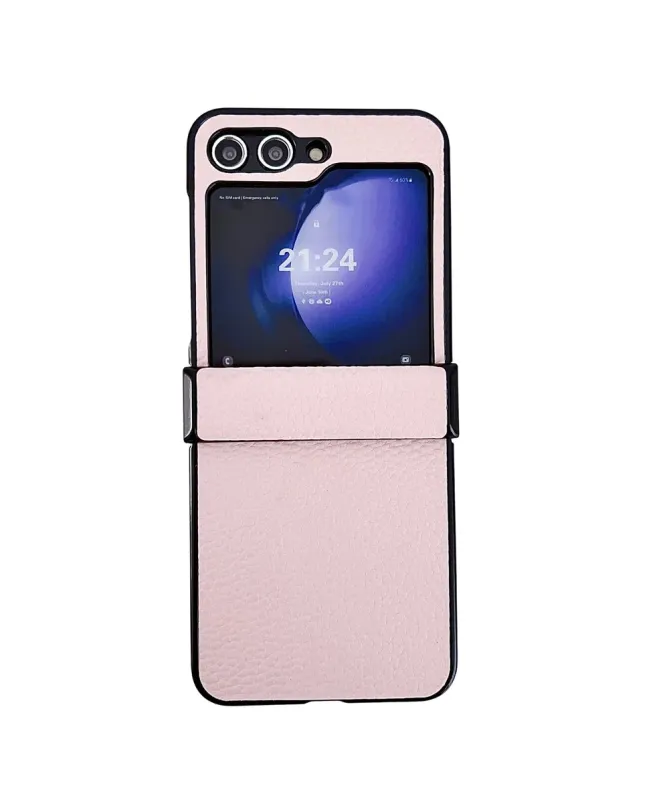 Coque Samsung Galaxy Z Flip 7 FE / Z Flip 6 Effet Cuir Grainé
