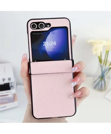 Coque Samsung Galaxy Z Flip 7 FE / Z Flip 6 Effet Cuir Grainé